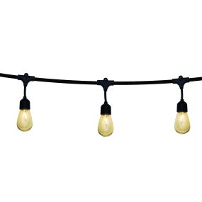 ONE Light - solarbetriebene Lichtergirlande - 8,5 Meter lange Girlande - 12 x 1W LED inkl. - IP67 - schwarz