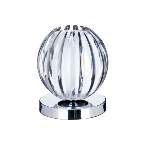 Searchlight Claw - Tischleuchte - Ø 11 x 13,5 cm - 3 Stufen dimmbar - chrom und transparent