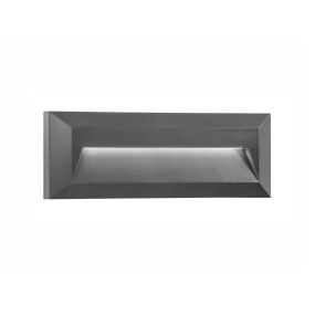 Nova Luce Pulsar - Außenwandleuchte - 23 x 3 x 8 cm - 2W LED inkl. - IP54 - dunkelgrau