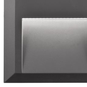 Nova Luce Pulsar - Außenwandleuchte - 12 x 3 x 12 cm - 2W LED inkl. - IP54 - dunkelgrau