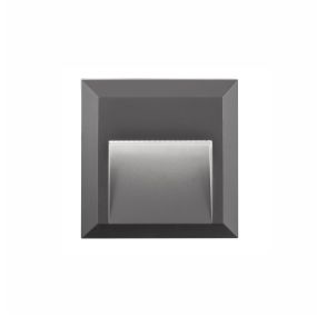 Nova Luce Pulsar - Außenwandleuchte - 12 x 3 x 12 cm - 2W LED inkl. - IP54 - dunkelgrau