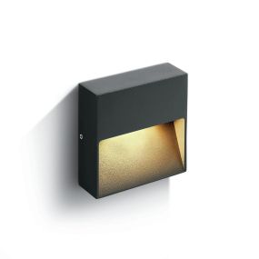 ONE Light Square Indoor/Outdoor Wall Dark Lights - Außenwandleuchten - 10 x 10 x 3 cm - 3W LED inkl - IP54 - anthrazit