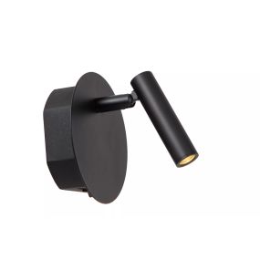 Lucide Jolijn Wandleuchte - wiederaufladbar über USB Kabel - Ø 10,2 x 9 cm - 2W led incl - schwarz