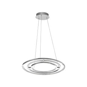 Nova Luce Livorno - Hängeleuchte - Ø 60 x 120 cm - 55W LED inkl. - Chrom