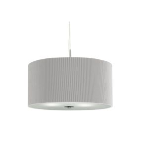 Searchlight Drum Pleat - Pendelleuchte - Ø 40 x 108 cm - silber
