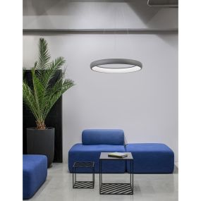 Nova Luce Albi - Pendelleuchte - Ø 61 x 120 cm - 50W dimmbare LED inkl - sandgrau