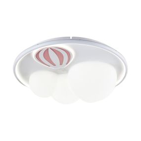 Zuma Line Balloon - Deckenleuchte - Ø 47 x 15 cm - 3 Stufen Dimmer - 42W LED inkl. - weiß mit rosa