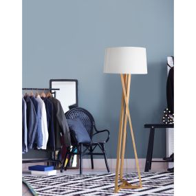 Nova Luce Salino - Stehleuchte - Ø 50 x 164 cm - hellbraun und weiß