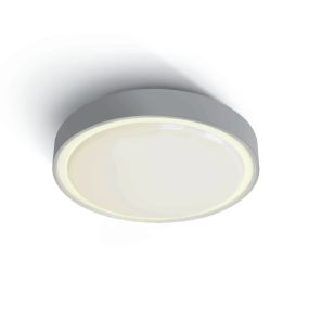 ONE Light LED Plafo Outdoor Round - Außen-Deckenleuchte - Ø 26 x 7,5 cm - 16W LED inkl. - IP65 - grau