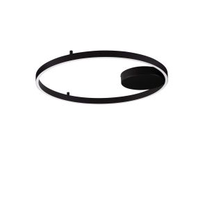 Nova Luce Hedra - Deckenleuchte - Ø 60 x 5 cm - 60W dimmbar LED inkl. - Sand schwarz