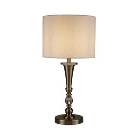 Searchlight Oscar - Tischleuchte - Ø 30 x 62 cm - Messing antik