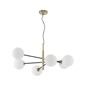 Nova Luce Vitra - Pendelleuchte - 103 x 75 x 136 cm - satiniertes Gold und Schwarz
