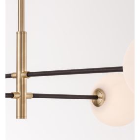 Nova Luce Vitra - Pendelleuchte - 103 x 85 x 130 cm - satiniertes Gold und Schwarz
