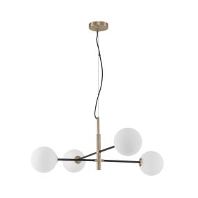 Nova Luce Vitra - Pendelleuchte - 103 x 85 x 130 cm - satiniertes Gold und Schwarz