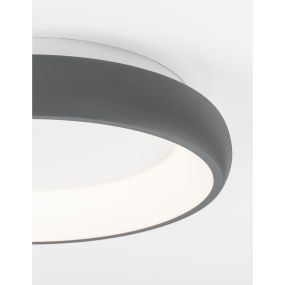 Nova Luce Albi - Deckenleuchte - Ø 41 x 8,5 cm - 32W dimmbare LED inkl. - sandgrau