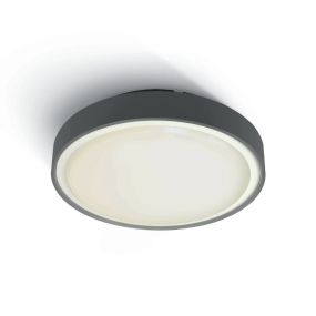 ONE Light LED Plafo Outdoor Round - Außen-Deckenleuchte - Ø 30 x 8,3 cm - 24W LED inkl. - IP65 - anthrazit