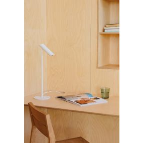 Faro Leo - Tischleuchte - Ø 15 x 48,5 cm - 3,5W LED inkl. - matt weiß