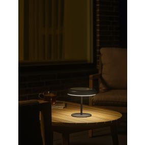 Nordlux Elmer Solar - batteriebetriebene Tischleuchte für draußen - Ø 13 x 17 cm - 3 Stufen dimmbar - 2W LED inkl. - IP44 - schwarz