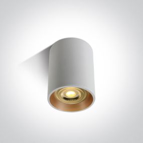 ONE Light Dark Light Cylinders - Deckenleuchte - Ø 7 x 10 cm - weiß und Messing
