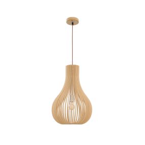Nova Luce Soho - Hängeleuchte - Ø 38 x 245 cm - Naturholz und Braun