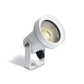 ONE Light GU10 Garden Round - Bodenstrahler auf Erdspieß - Ø 7,5 x 12,5 cm - IP65 - weiß