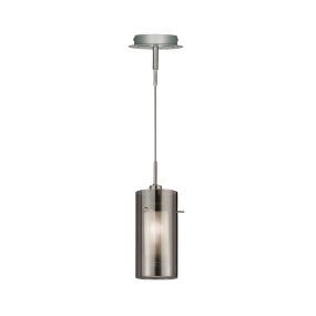 Searchlight Duo 2 - Pendelleuchte - Ø 13 x 100 cm - geräuchertes und mattiertes Glas