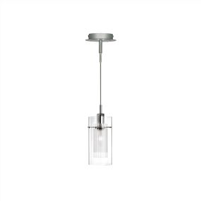 Searchlight Duo 1 - Hängeleuchte - Ø 13 x 100 cm - Chrom und gefrorenes Glas