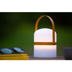 Lucide Little Joe - Außen-Tischleuchte - Ø 10 x 18,5 cm - 3 Stufen Dimmer - 3W LED inkl. - IP44 - braun