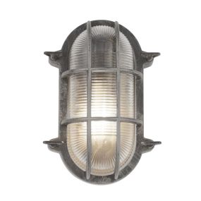 Searchlight Bulkhead - Außen-Decken-/Wandleuchte - 16 x 25 cm - IP44 - schwarz-silber