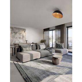 Nova Luce Onia - Deckenleuchte - Ø 50 x 31 cm - Sand schwarz und gold