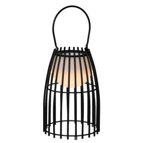 Lucide Fjara - wiederaufladbare Tischleuchte für draußen - 17 x 17,5 x 25 cm - 0,3W LED inkl. - IP44 - schwarz