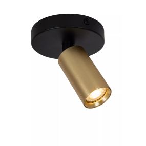 Lucide Ritmo - Aufbaustrahler - Ø 10 x 11,1 cm - schwarz mit gold