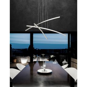 Nova Luce Sevilla - Hängeleuchte - 90 x 120 cm - 38W LED inkl. - Chrom