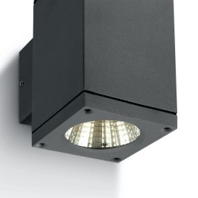 ONE Light Outdoor Wall Cylinders Up & Down Beam - Außenwandleuchte - 8 x 11,4 x 14,4 cm - 2 x 6W LED inkl. - IP54 - anthrazit