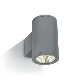 ONE Light Outdoor Wall Cylinders Up & Down Beam - Außenwandleuchte - 8 x 10.6 x 13.8 cm - 2 x 6W LED inkl - IP54 - grau