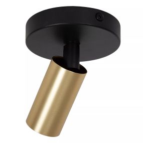 Lucide Ritmo - Aufbaustrahler - Ø 10 x 11,1 cm - schwarz mit gold