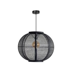 ETH Fabric – hängelampe – Ø 58 x 358 cm – schwarz