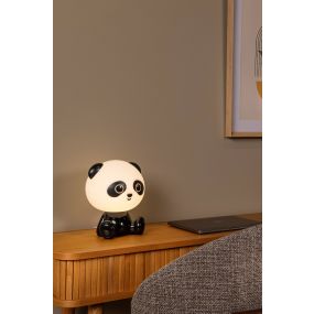 Lucide Dodo Panda Bär - Kinderlampe - 26 cm - 3W dimmbare LED inkl. - schwarz und weiß