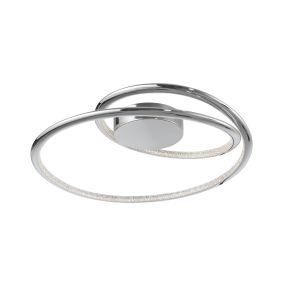 Nova Luce Plasencia - Deckenleuchte - Ø 49,5 x 11,5 cm - 27W LED inkl. - Chrom