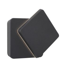 Nova Luce Pier - Außenwandleuchte - 4,8 x 14 x 14 cm - 12W LED inkl. - IP54 - dunkelgrau