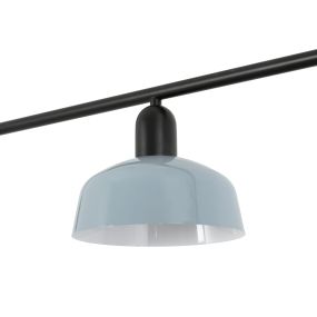 Faro Tatawin S - Pendelleuchte - 100 x 18,4 x 210 cm - schwarz satiniert und grau-blau glänzend