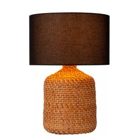 Lucide Arrah - Tischleuchte - Ø 35 x 50 cm - schwarz und hellbraun
