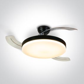 ONE Light Transparent Blades - Deckenventilator mit Licht und Fernbedienung - Ø 105 x 33 cm - 32W LED inkl. - schwarz