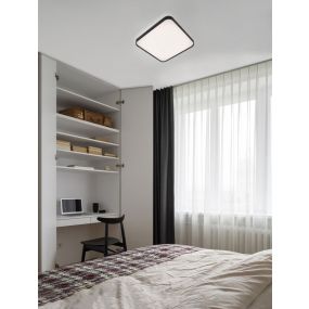 Nova Luce Athos - deckenleuchte - 48 x 48 x 6 cm - 30W LED inkl. - sand schwarz