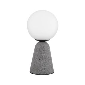 Nova Luce Zero - Tischleuchte - Ø 10 x 20 cm - grau und opal