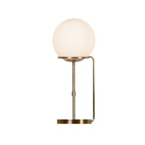 Searchlight Sphere - Tischleuchte - Ø 20 x 50 cm - Messing antik und opalweiß