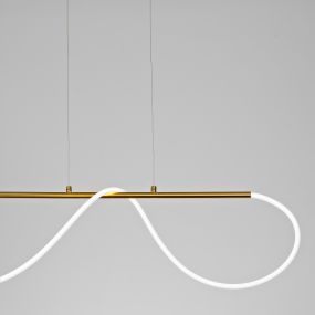 Nova Luce Tiriac - Pendelleuchte - 90 x 20 x 120 cm - 29W dimmbare LED inkl - gold und weiß