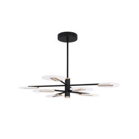 Nova Luce Genti - Hängeleuchte - Ø 89 x 63 cm - 56W LED inkl. - schwarz und gold