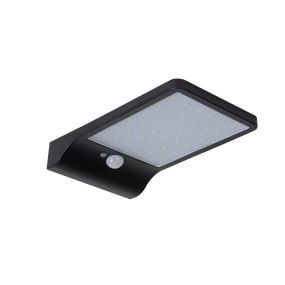 Lucide Basic - Wandleuchte mit Solarsensor - 11 x 19 x 3,5 cm - 3W LED inkl. - IP44 - schwarz