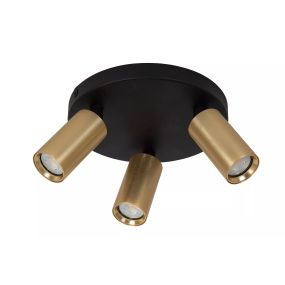 Lucide Ritmo - Aufbaustrahler 3L - Ø 18 x 11,1 cm - schwarz mit gold
